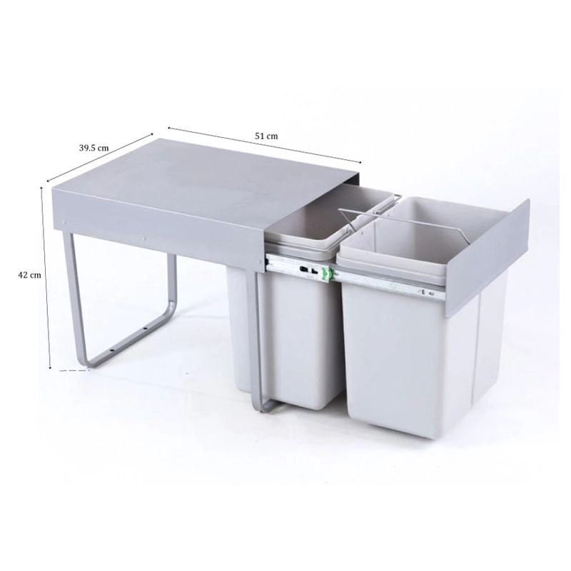 سطل زباله کابینتی آدلان مدل A-30001813 - خاکستری