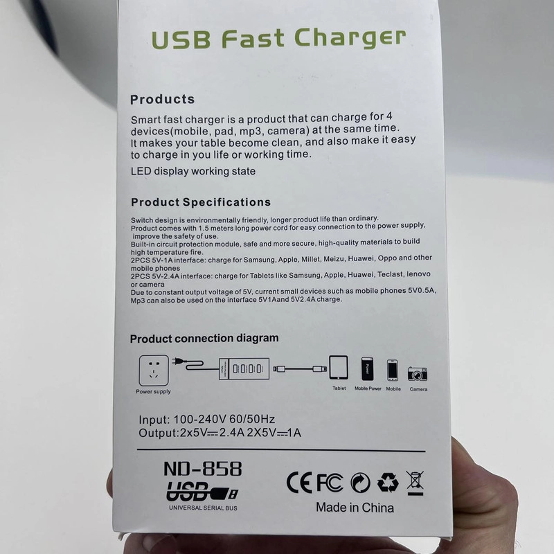 شارژر دیواری 33 وات راسین مدل 4PORT FAST CHARGER