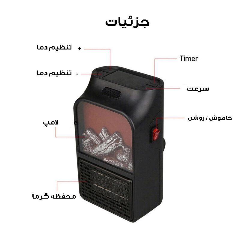 فن هیتر مینی فلیم هیتر مدل پرتابل کد F-H500