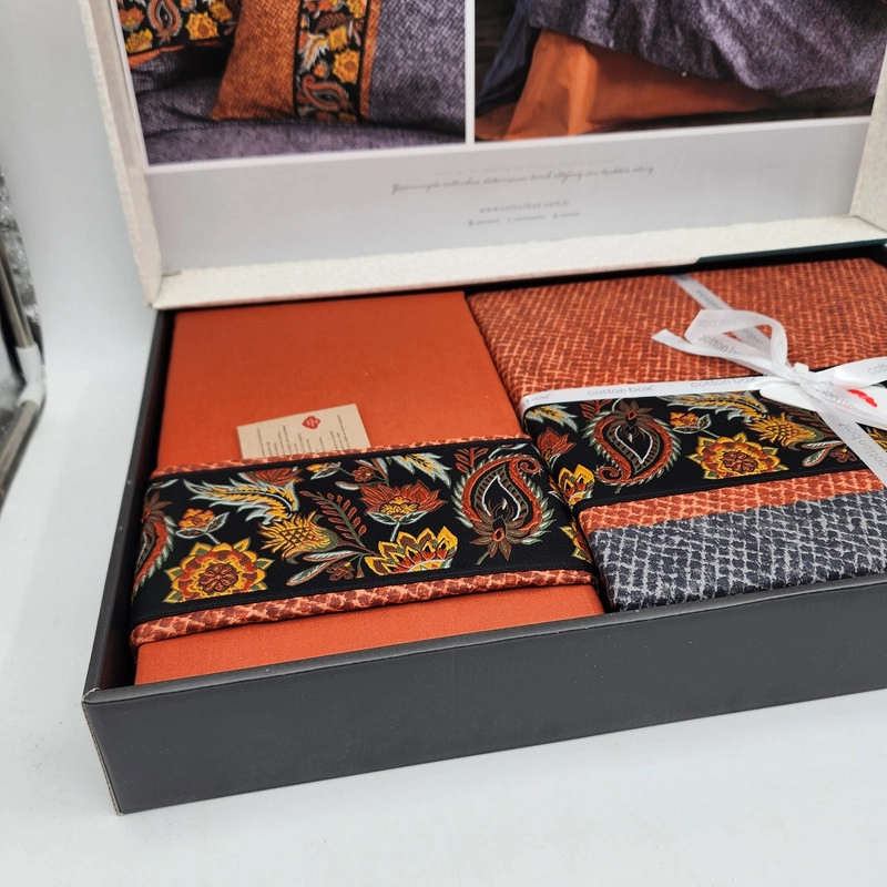 سرویس روتختی کاتن باکس مدل Folk Art Dalila Tarcin تک نفره 3 تکه