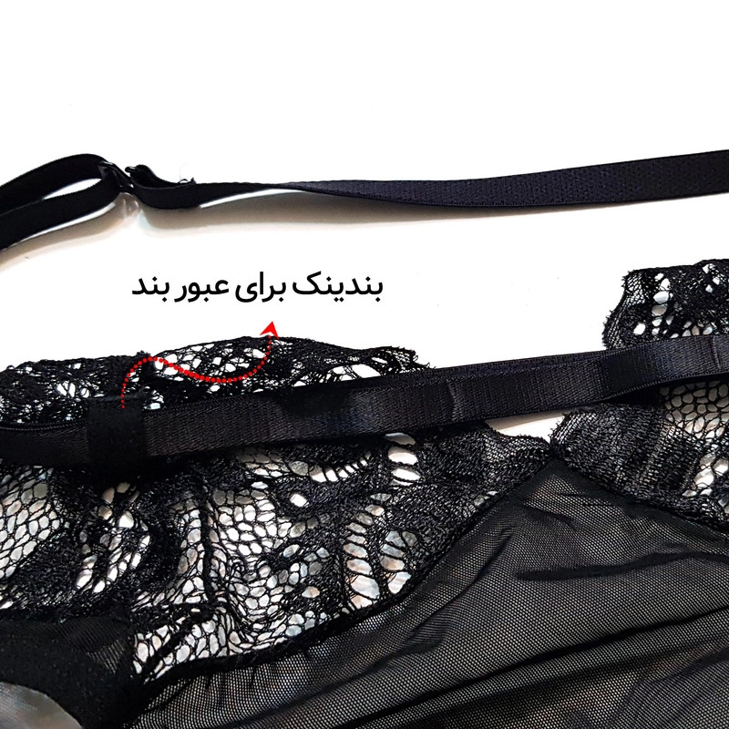 ست شورت و سوتین زنانه برتا مدل فنردار کد 5119-2520-B رنگ مشکی - 80C