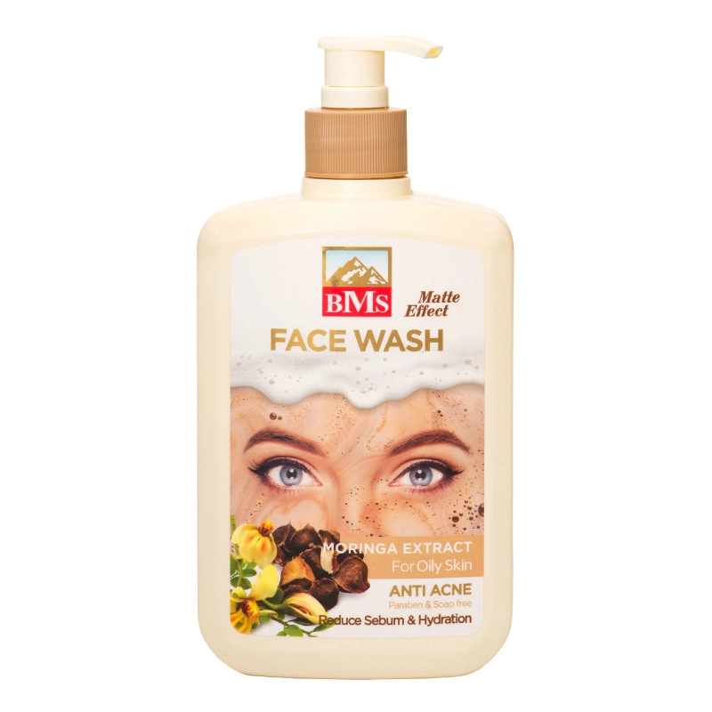 ژل شستشو صورت بی ام اس مدل مورینگا حجم 500 میلی لیتر