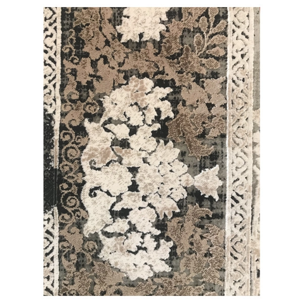 فرش ماشینی آرمانی طرح ترک کد 7113 زمینه طوسی - (80*50) نیم متری