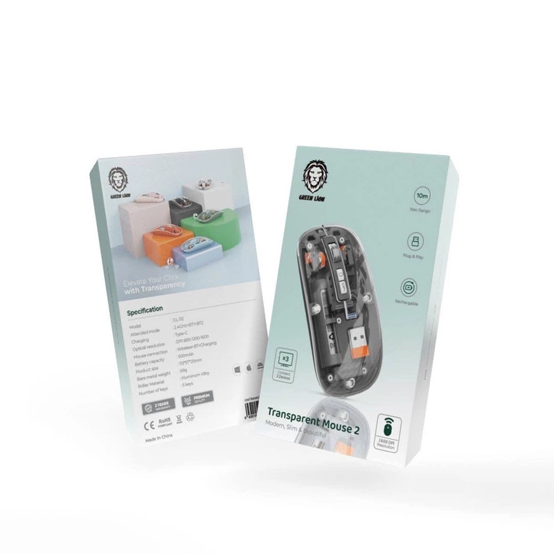 ماوس بی سیم گرین لاین مدل Transparent Mouse 2 - گل بهی