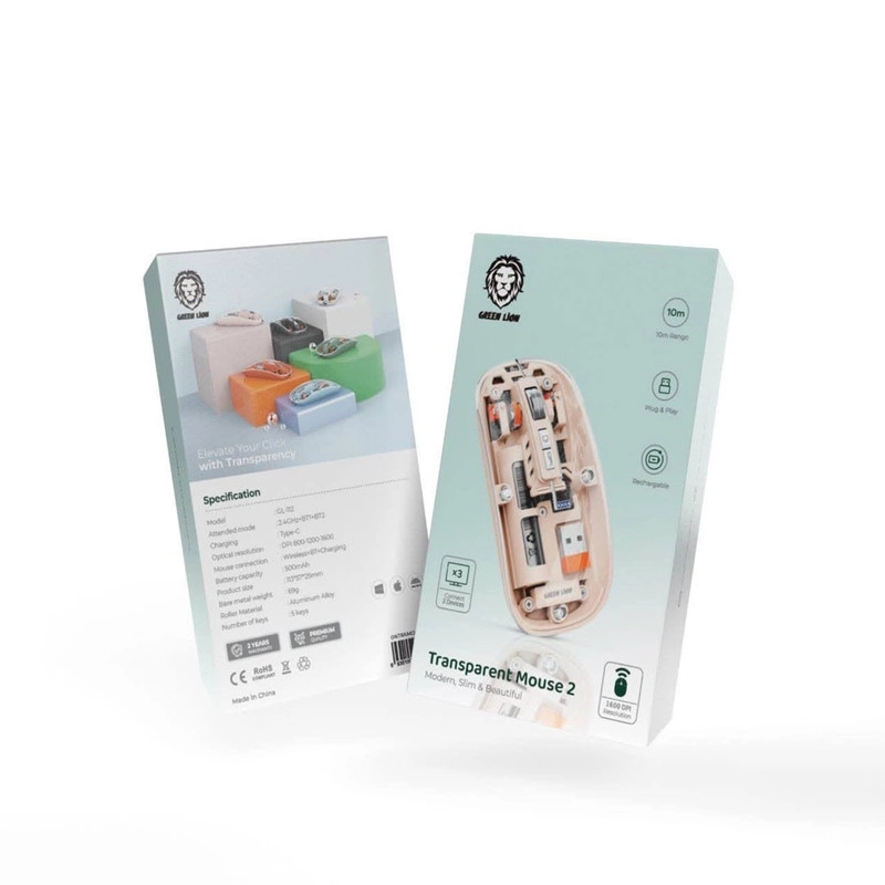 ماوس بی سیم گرین لاین مدل Transparent Mouse 2 - گل بهی