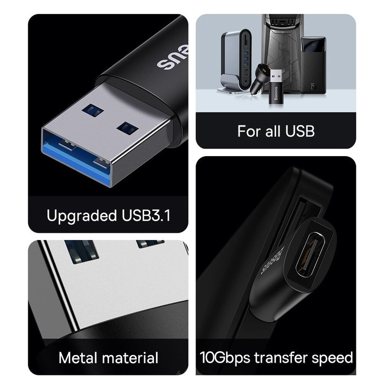 مبدل USB 3.1 به USB-C باسئوس مدل ZJJQ0001