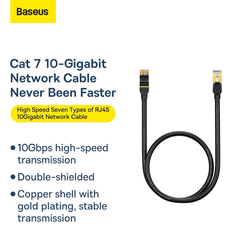 کابل شبکه Cat7 باسئوس مدل HIGH SPEED SEVEN TYPES 10GIGABIT - 8 متر