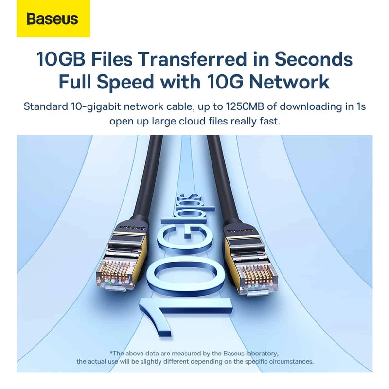 کابل شبکه Cat7 باسئوس مدل HIGH SPEED SEVEN TYPES 10GIGABIT - 8 متر