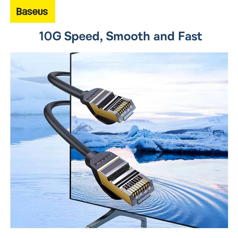 کابل شبکه Cat7 باسئوس مدل HIGH SPEED SEVEN TYPES 10GIGABIT - 8 متر