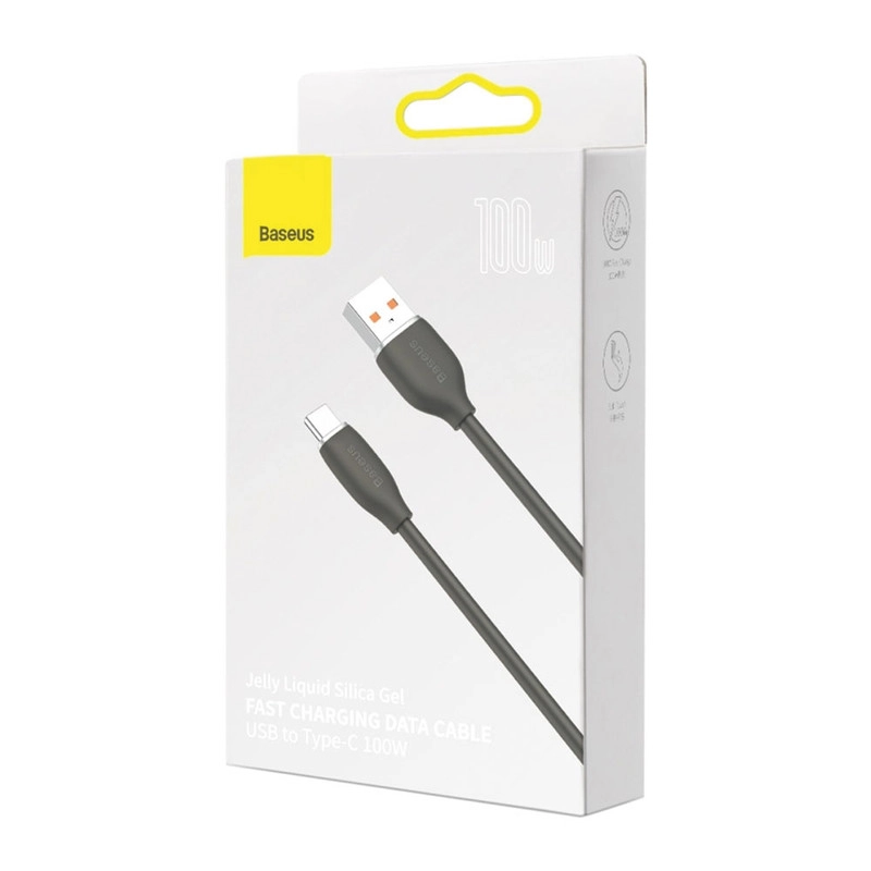 کابل تبدیل USB به USB-C باسئوس مدل JELLY LIQUID SILICA GEL 100W طول 2 متر