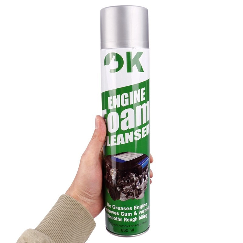 اسپری فوم تمیز کننده موتورخودرو اوکی مدل Foam Cleanser حجم 650 میلی لیتر