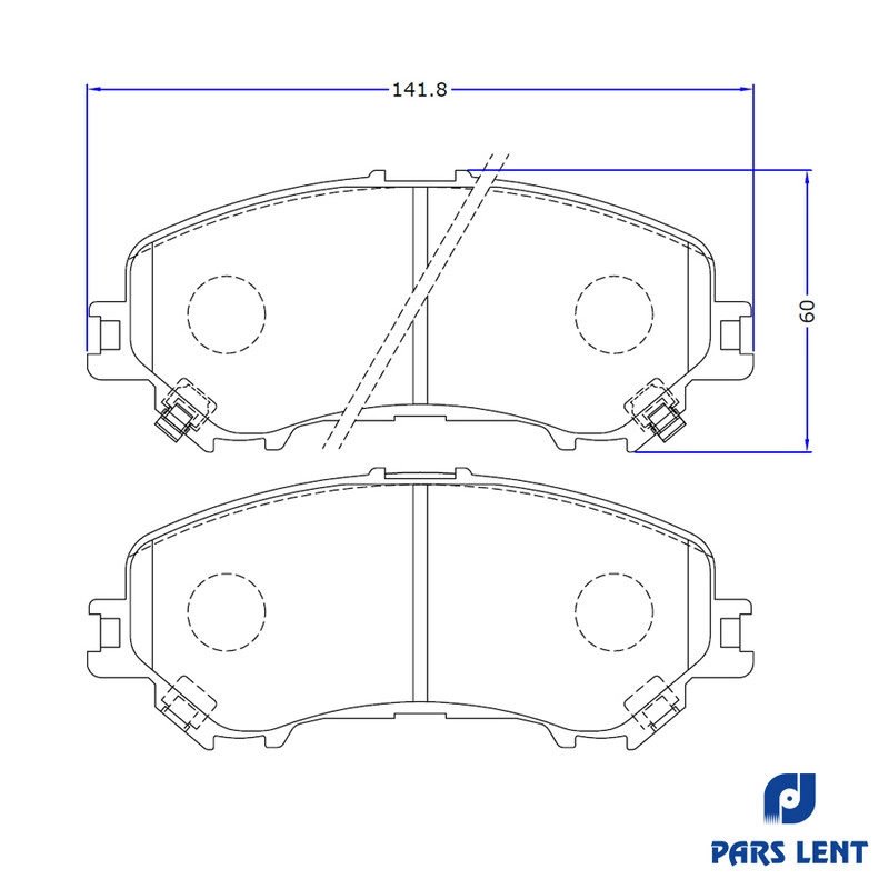 لنت ترمز جلو لنت پارس مدل PL22065 مناسب برای نیسان ایکس تریل