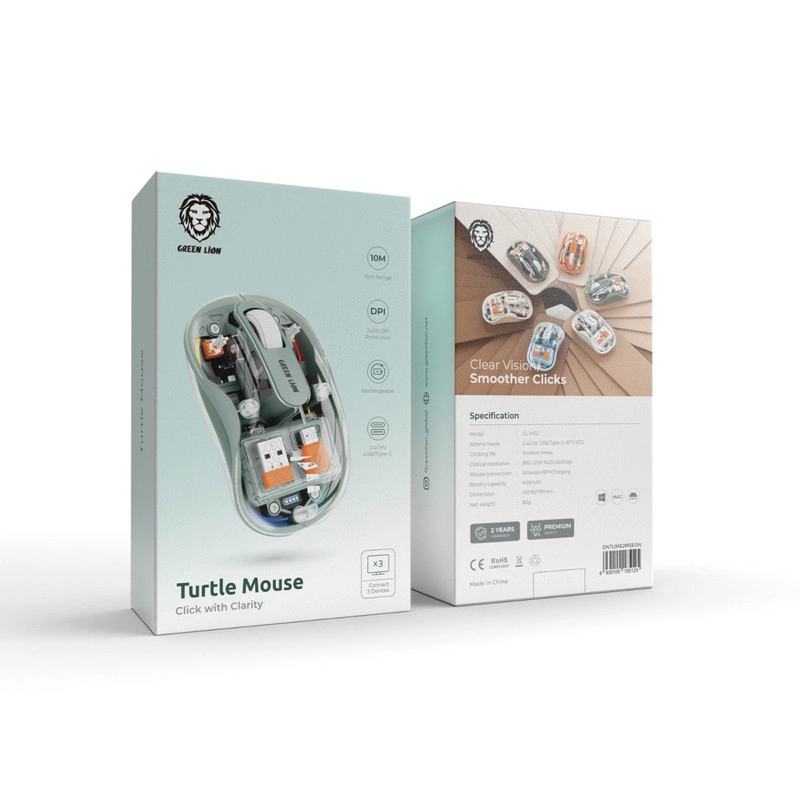 ماوس بی سیم گرین لاین مدل Turtle - مشکی