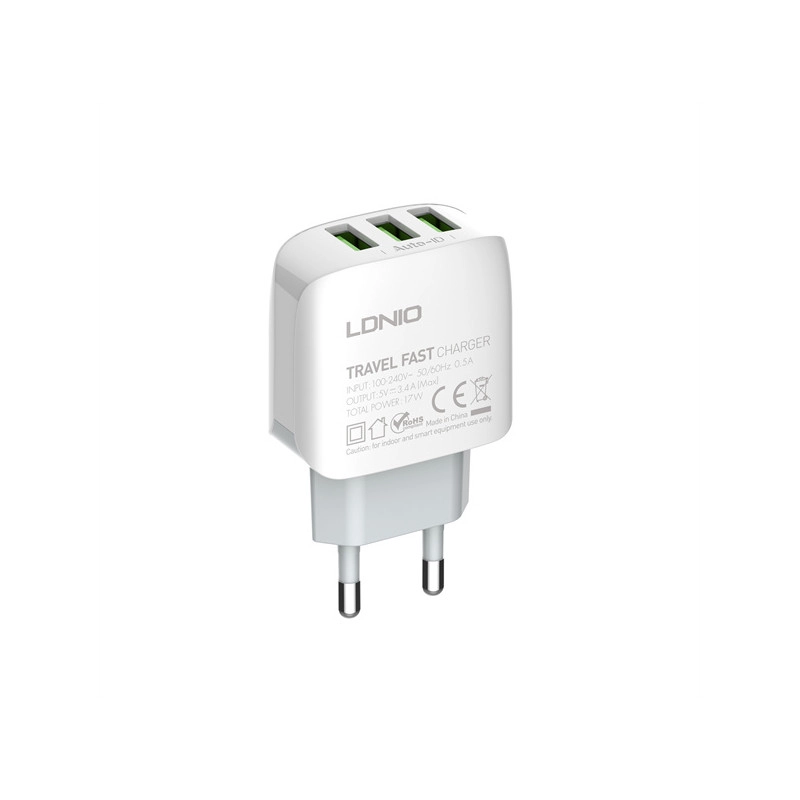 شارژر دیواری 17 وات الدینیو مدل A3312 به همراه کابل تبدیل USB-C