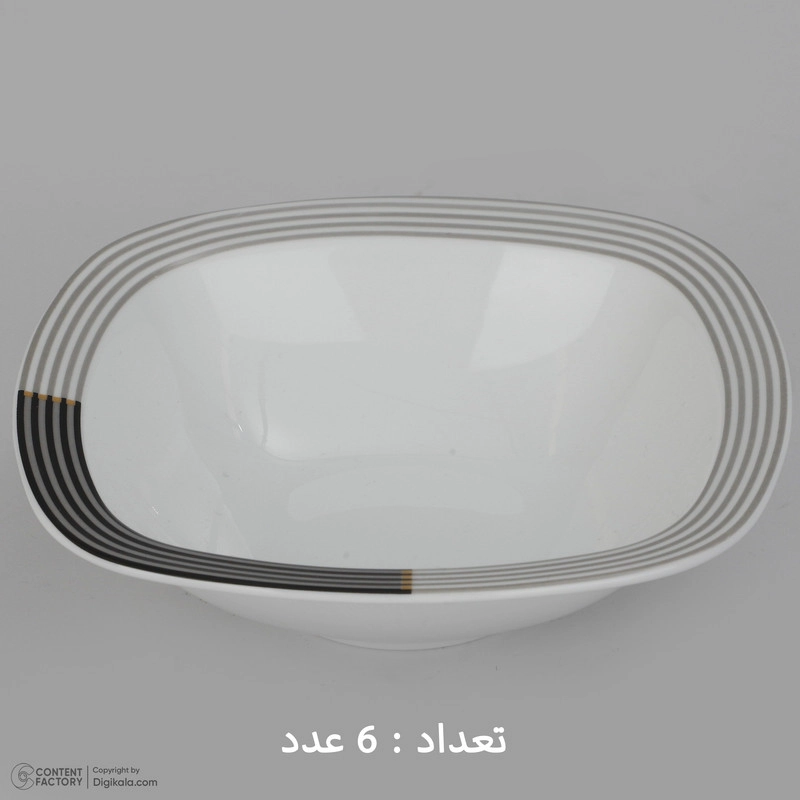 سرویس غذاخوری 27 پارچه چینی زرین ایران سری کواترو مدل وگاس اوریت درجه یک - سفید