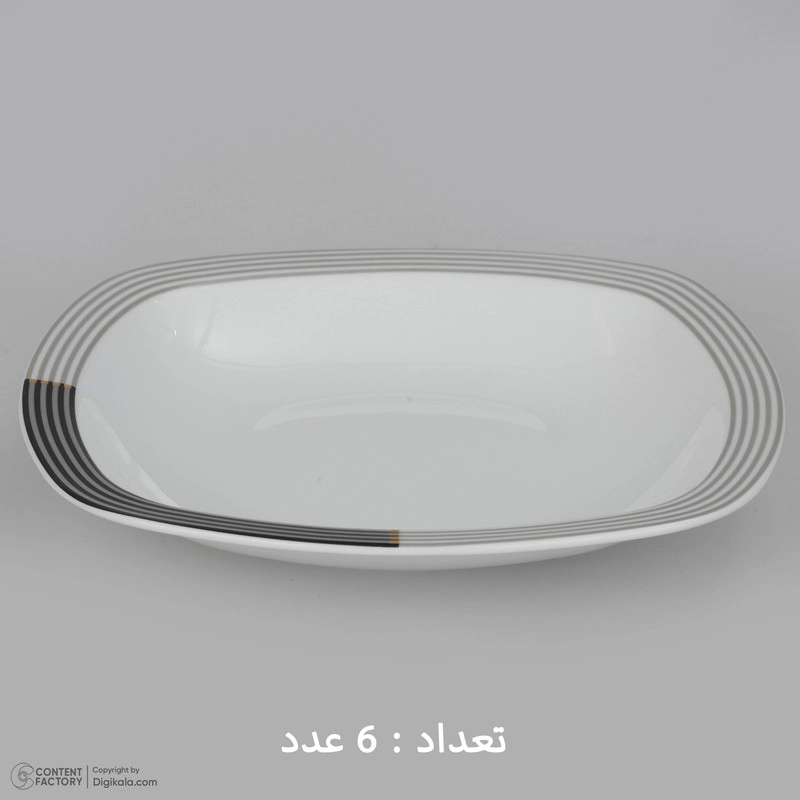سرویس غذاخوری 27 پارچه چینی زرین ایران سری کواترو مدل وگاس اوریت درجه یک - سفید