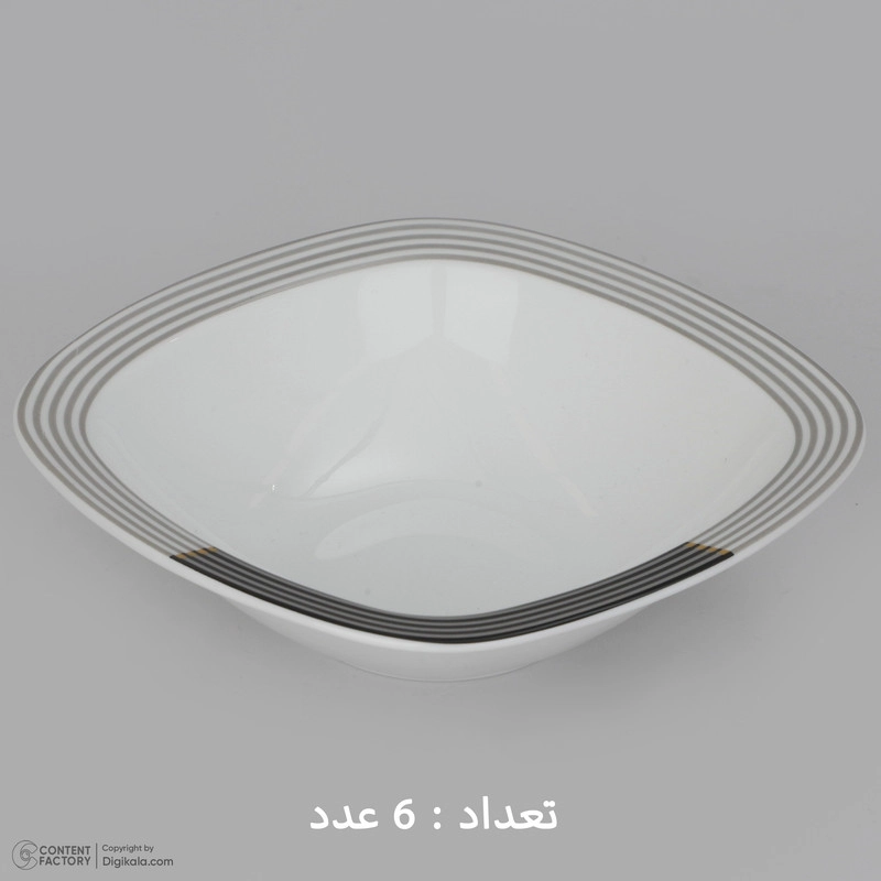 سرویس غذاخوری 27 پارچه چینی زرین ایران سری کواترو مدل وگاس اوریت درجه یک - سفید