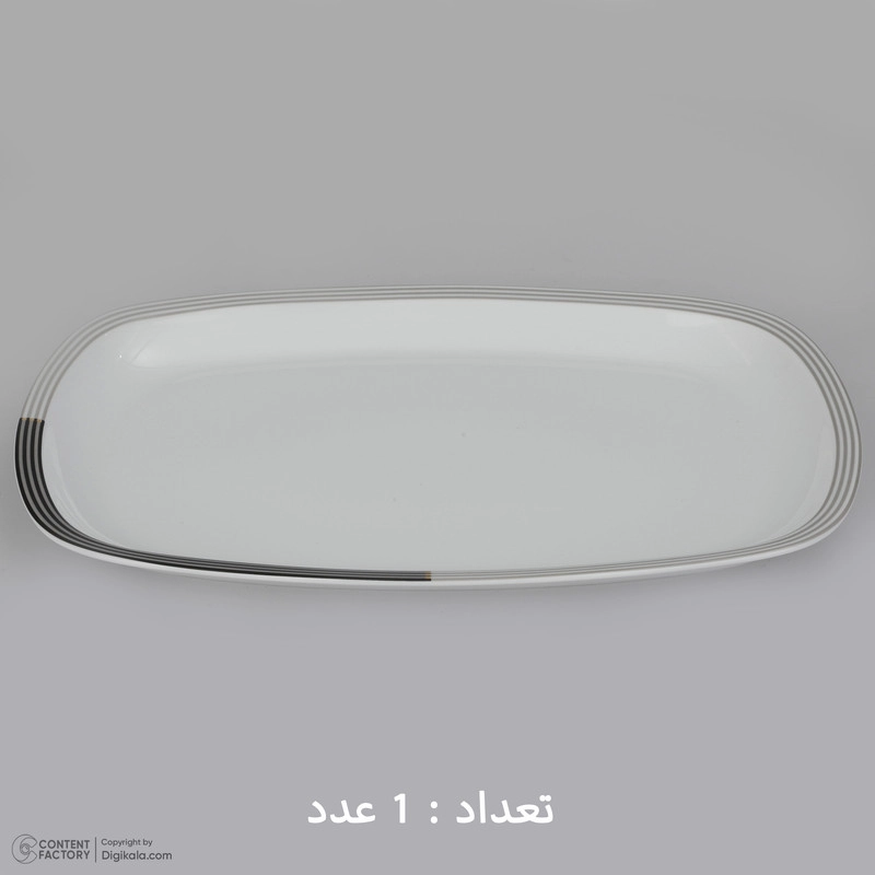سرویس غذاخوری 27 پارچه چینی زرین ایران سری کواترو مدل وگاس اوریت درجه یک - سفید