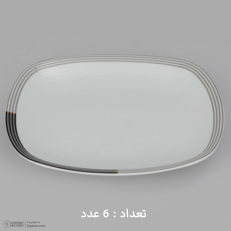 سرویس غذاخوری 27 پارچه چینی زرین ایران سری کواترو مدل وگاس اوریت درجه یک - سفید