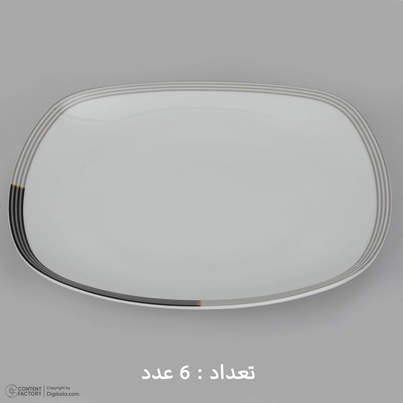 سرویس غذاخوری 27 پارچه چینی زرین ایران سری کواترو مدل وگاس اوریت درجه یک - سفید