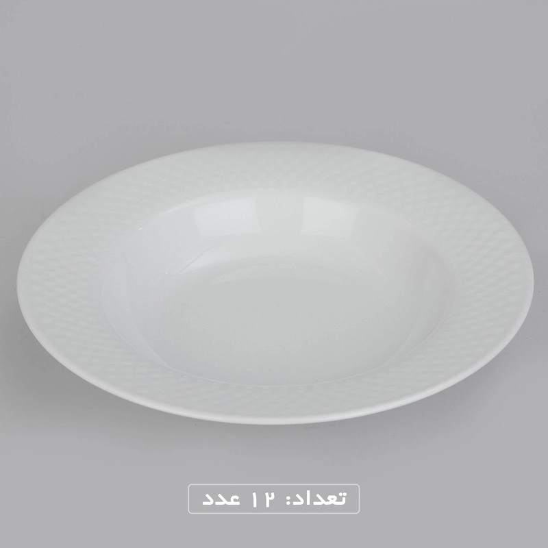 سرویس غذاخوری 102 پارچه چینی زرین ایران سری رادیانس مدل White درجه یک - سفید