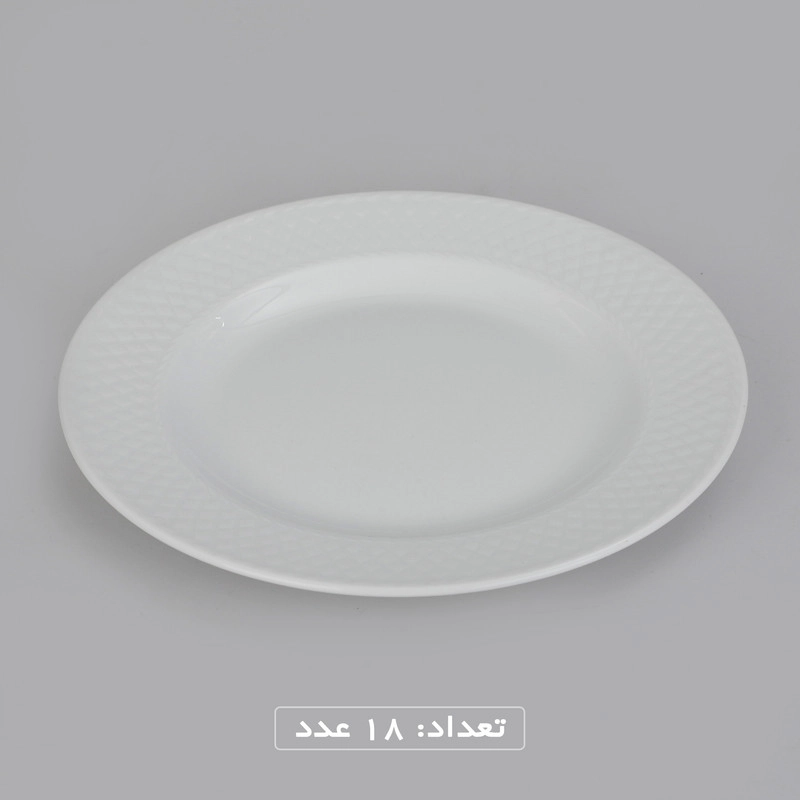 سرویس غذاخوری 102 پارچه چینی زرین ایران سری رادیانس مدل White درجه یک - سفید