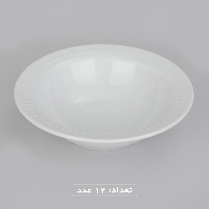 سرویس غذاخوری 102 پارچه چینی زرین ایران سری رادیانس مدل White درجه یک - سفید