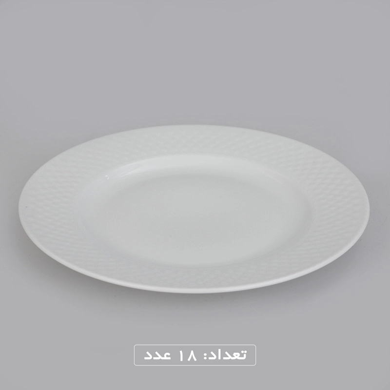 سرویس غذاخوری 102 پارچه چینی زرین ایران سری رادیانس مدل White درجه یک - سفید