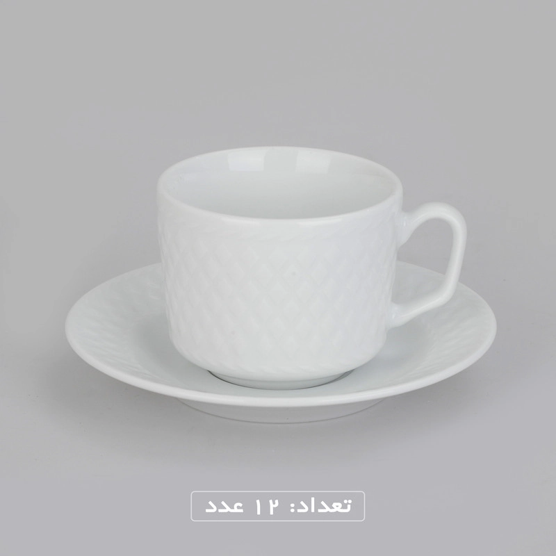 سرویس غذاخوری 102 پارچه چینی زرین ایران سری رادیانس مدل White درجه یک - سفید