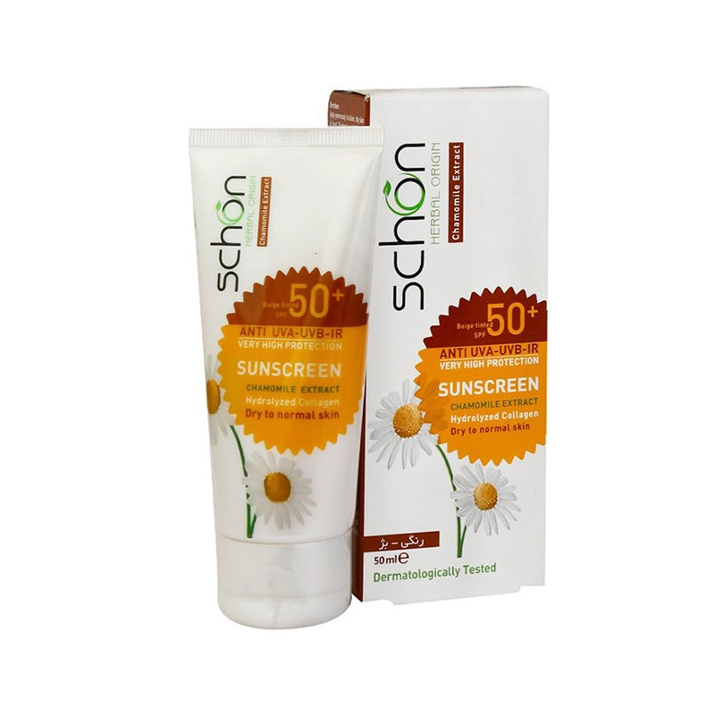کرم ضد آفتاب رنگی شون مدل +SPF50 محافظ UVA ،UVB، مناسب انواع پوست حجم 50 میلی‌لیتر