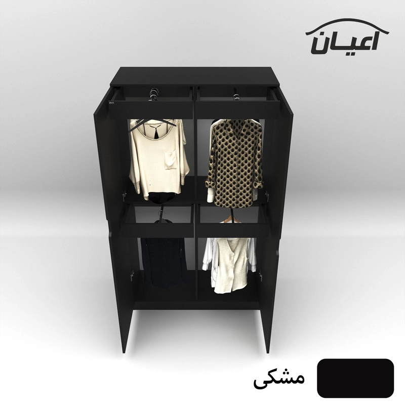 کمد لباس اعیان مدل FH487 - مشکی