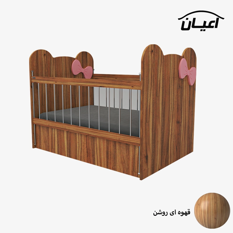تختخواب کودک اعیان مدل FH616 - گردویی