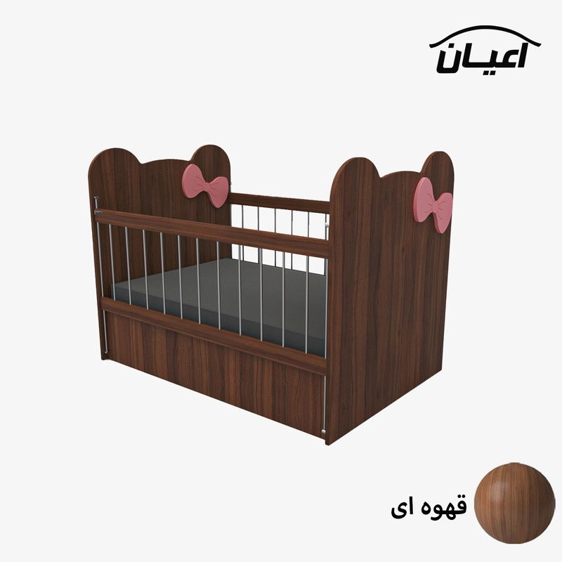 تختخواب کودک اعیان مدل FH616 - گردویی
