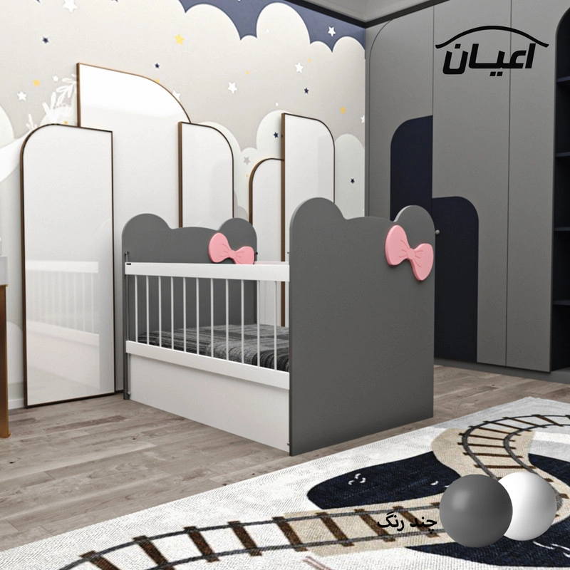 تختخواب کودک اعیان مدل FH616 - گردویی