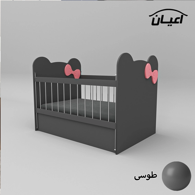 تختخواب کودک اعیان مدل FH616 - گردویی