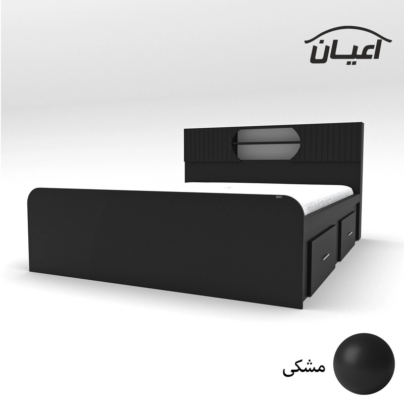 تخت خواب دونفره اعیان مدل FH515 سایز 160x200 سانتی متر - گردویی