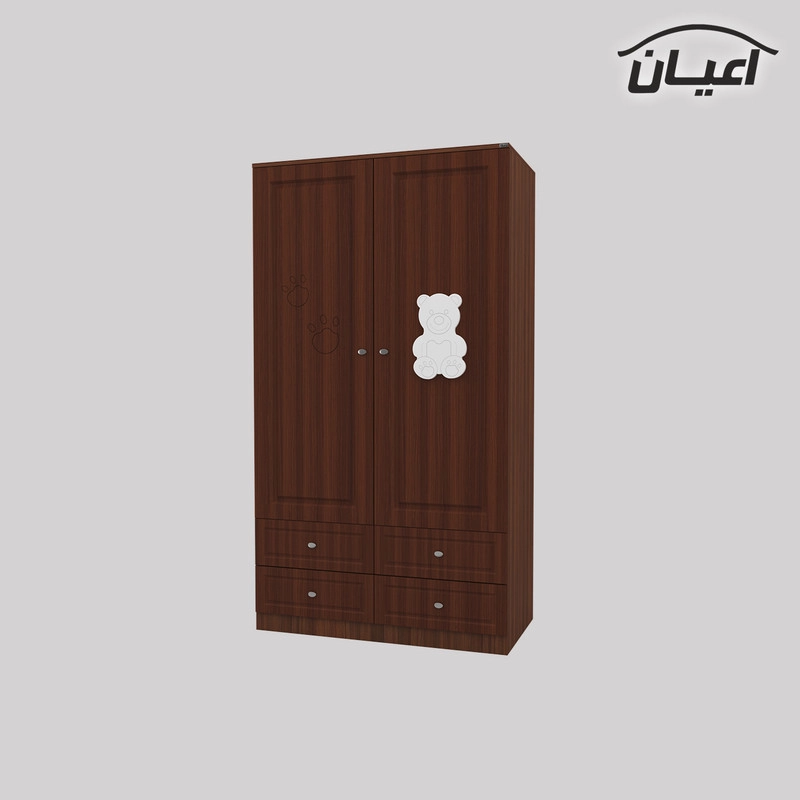 کمد لباس کودک اعیان مدل FH481 طرح تدی - طوسی