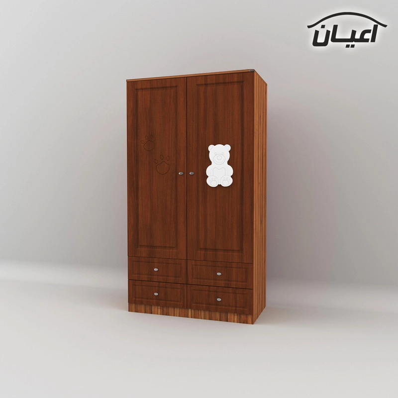 کمد لباس کودک اعیان مدل FH481 طرح تدی - طوسی