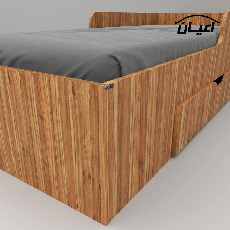 تخت خواب یک نفره اعیان مدل FH611 سایز 80x180 سانتی متر - طوسی