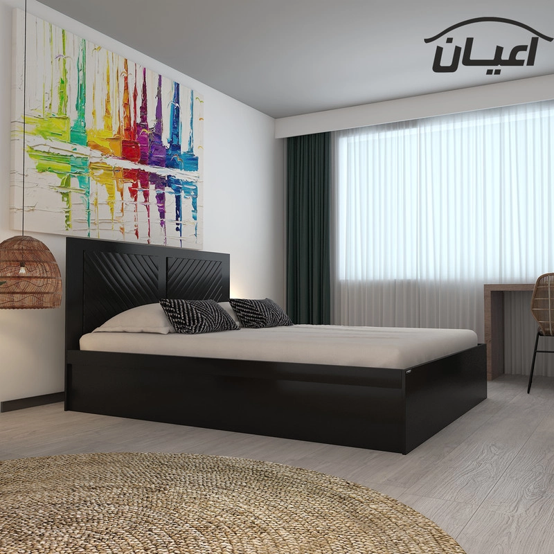 تخت خواب دونفره اعیان مدل FH421 سایز 160x200 سانتی متر - قهوه ای