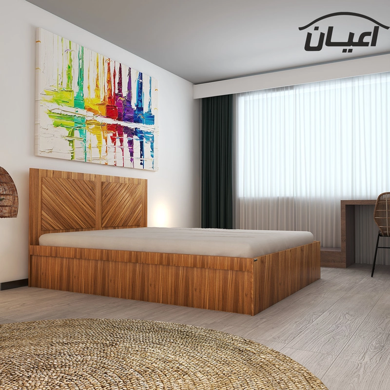 تخت خواب دونفره اعیان مدل FH421 سایز 160x200 سانتی متر - قهوه ای