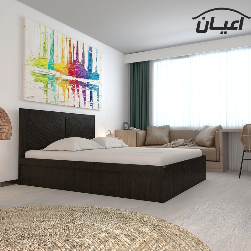 تخت خواب دونفره اعیان مدل FH421 سایز 160x200 سانتی متر - قهوه ای