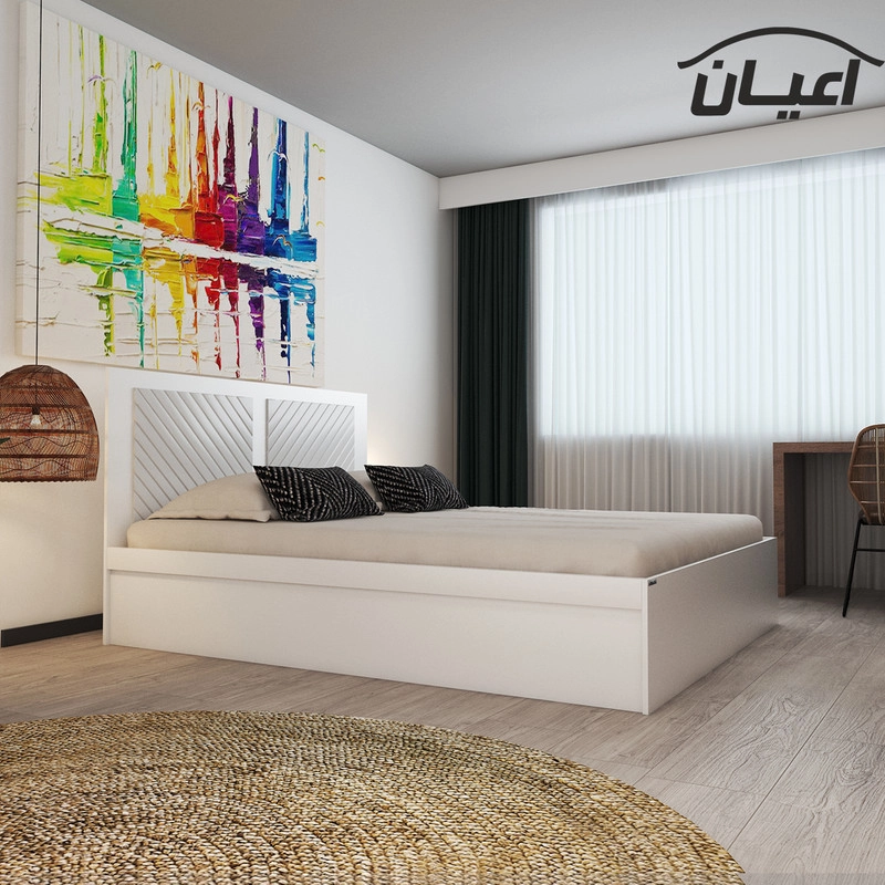 تخت خواب دونفره اعیان مدل FH421 سایز 160x200 سانتی متر - قهوه ای