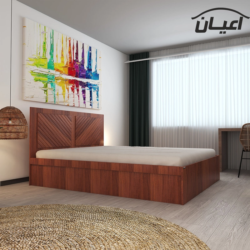 تخت خواب دونفره اعیان مدل FH421 سایز 160x200 سانتی متر - قهوه ای