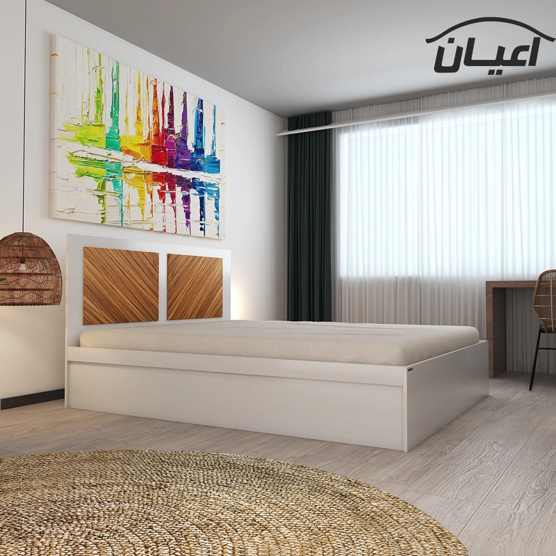 تخت خواب دونفره اعیان مدل FH421 سایز 160x200 سانتی متر - قهوه ای
