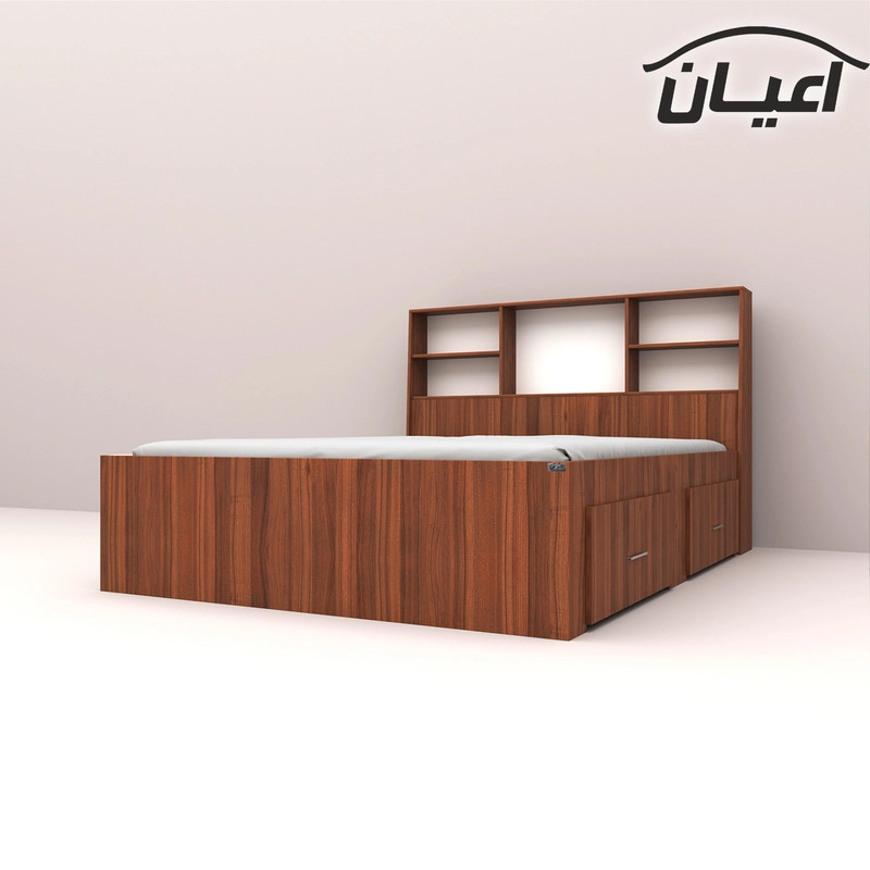 تخت خواب دو نفره اعیان مدل FH276 سایز 160x200 سانتی متر - طوسی