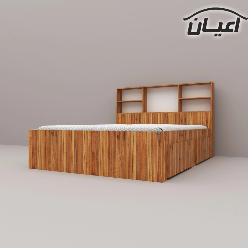 تخت خواب دو نفره اعیان مدل FH276 سایز 160x200 سانتی متر - طوسی