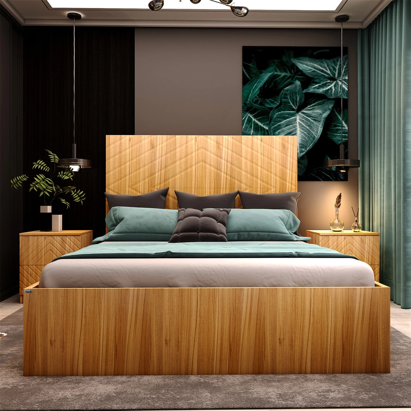 تخت خواب دونفره اعیان مدل FH449 سایز 160x200 سانتی متر - طوسی