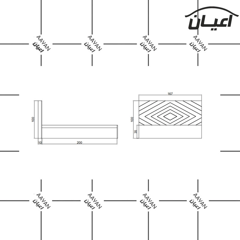تخت خواب دونفره اعیان مدل FH449 سایز 160x200 سانتی متر - طوسی