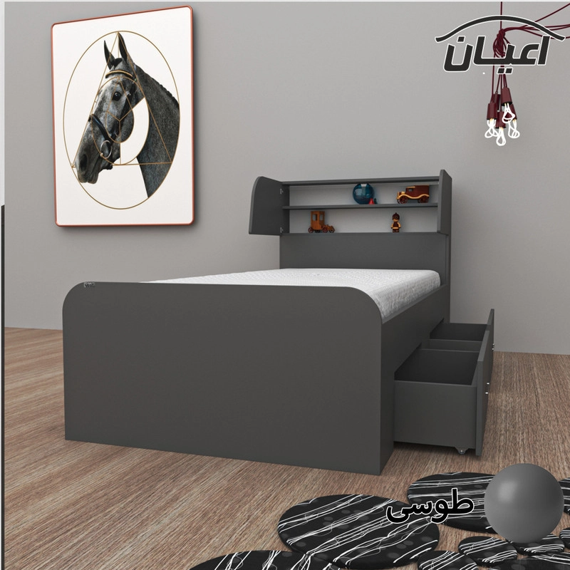 تخت خواب یکنفره اعیان مدل FH509 سایز 120x200 سانتی متر - سفید